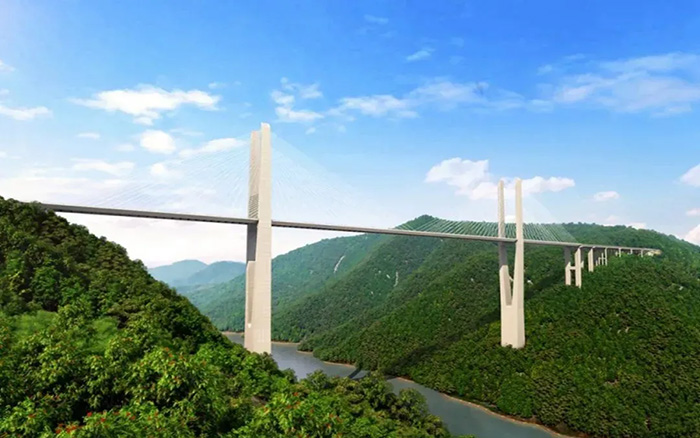 飞虹再起，云顶国际塔机助建黔东南第一高桥