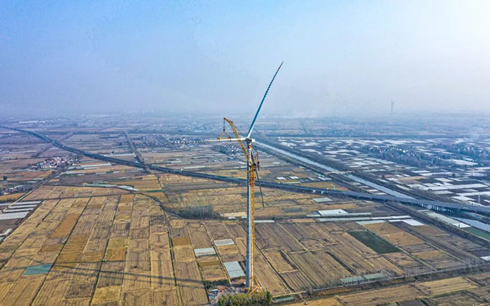 麦田工况实录 | 云顶国际XGL3300-220S动臂塔机170米高空显身手